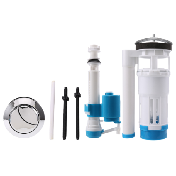 Set of double marine toilet accessories, flush valve, old-style single water tank fittings